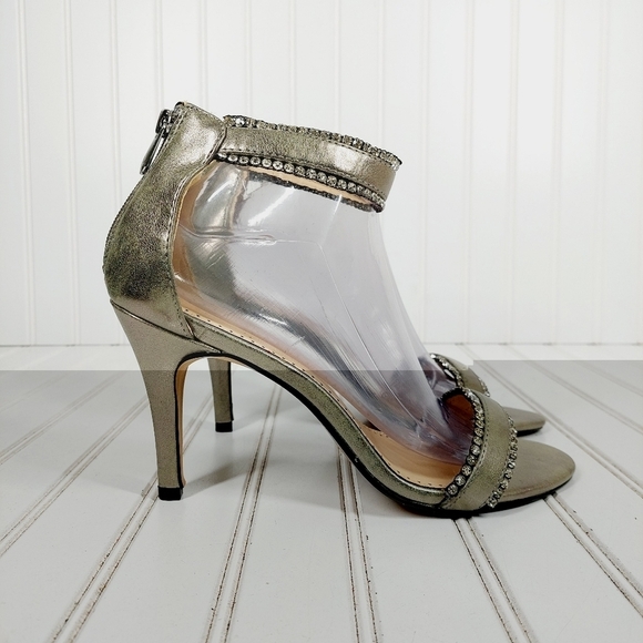 NEW Adrienne Vittadini Gracy Jeweled High Heel Ankle Strap Dress Sandals I784 - Picture 5 of 11